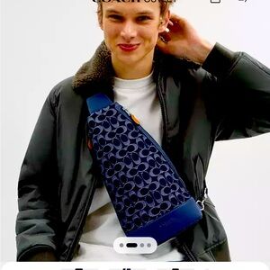 Dominic denim sling bag brand new in the packaging double sided .